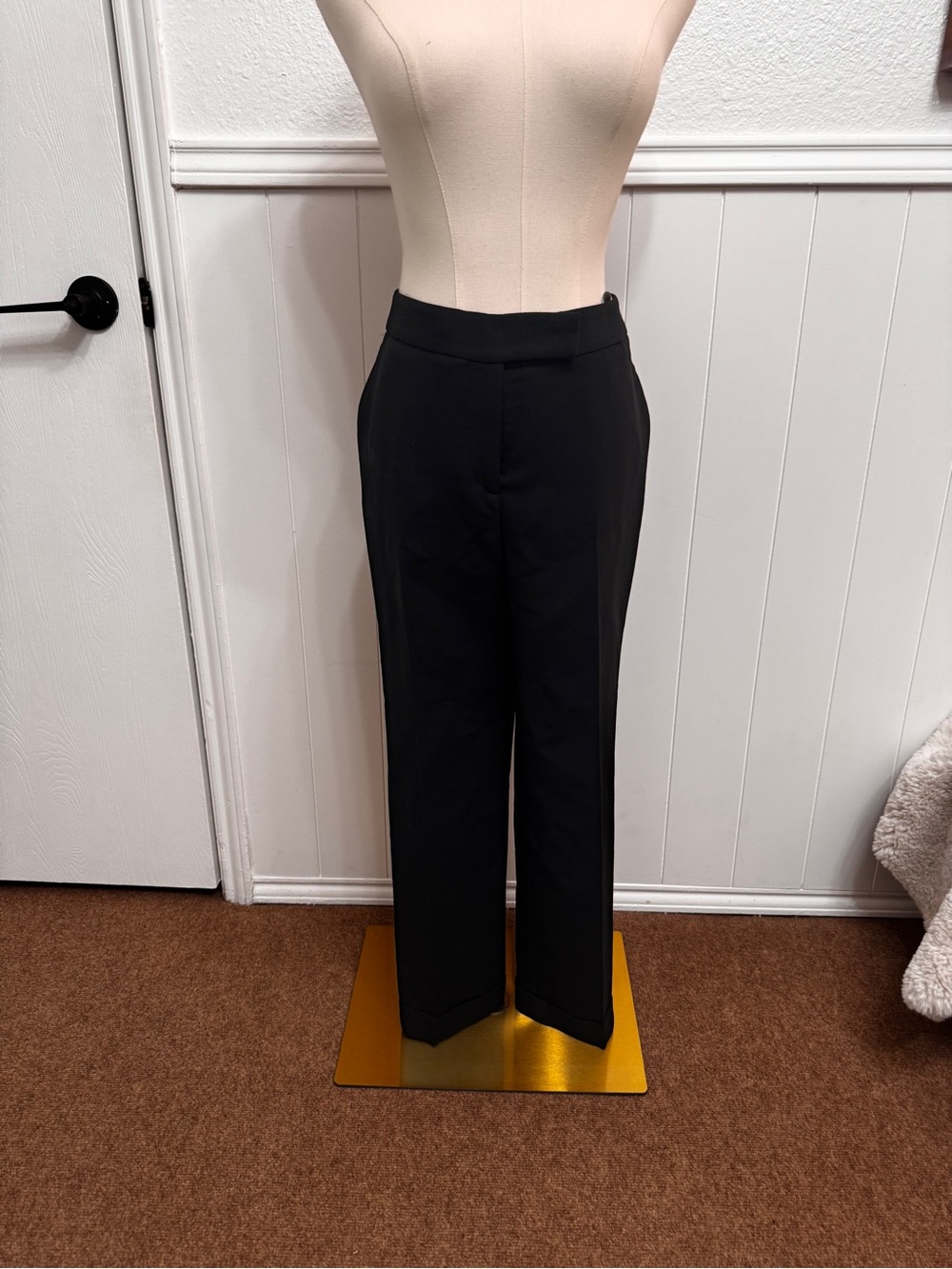 Salvatore Ferragamo Black Straight-Leg Dress Trousers